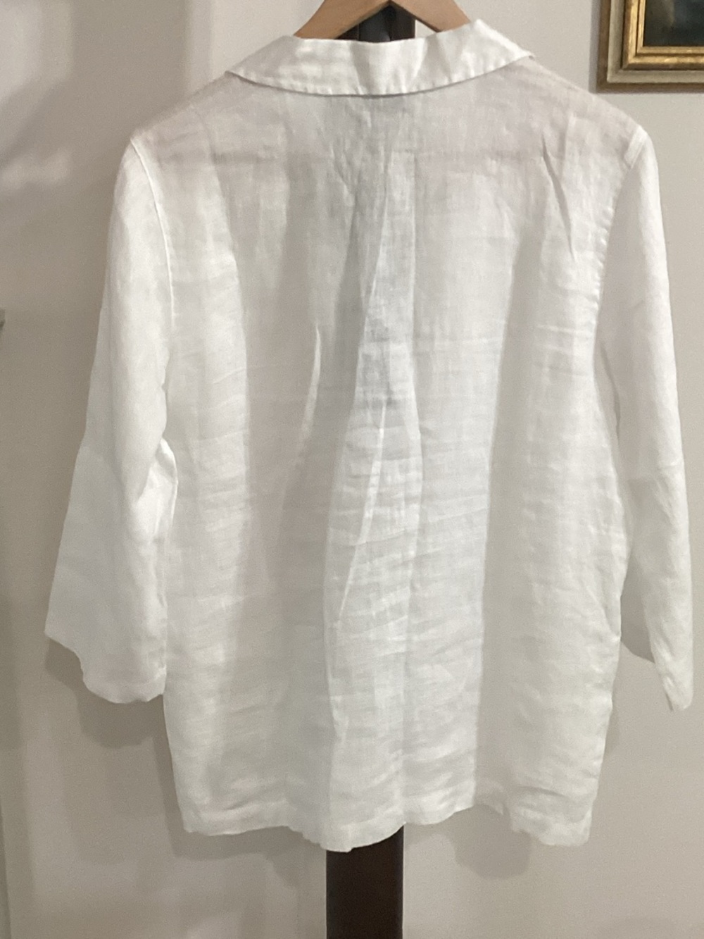 Tahari White Linen Button-Side Tunic NWT Women’s Size Medium - Picture 7 of 11